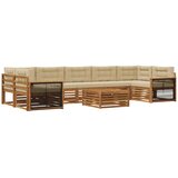 vidaXL Zunanja garnitura za sedenje z blazino 8 pcs Naravna in bež, (5000270217) | Shoptok.si