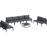 vidaXL Vrtna sedežna garnitura 9 pcs Antracitna Jeklo | Shoptok.si