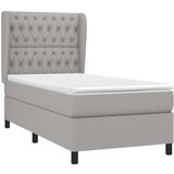  Kreveta s oprugama i madrac svjetlosivi 90x200cm tkanina | shoptok.hr