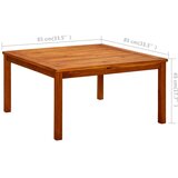 vidaXL Vrtni stolić za kavu 85 x 85 x 45 cm masivno bagremovo drvo | shoptok.hr