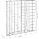 vidaXL Trapezna visoka greda gabion pocinkano jeklo 100x20x10 cm | Shoptok.si