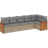  6-dijelni set vrtnih sofa s jastucima bež od poliratana | shoptok.hr