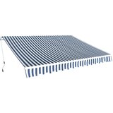 vidaXL Ročno zložljiva tenda 350 cm modro/bela Cene