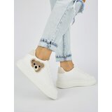 Shelvt White women's sports shoes with a teddy bear | shoptok.hr