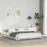 vidaXL Posteljni okvir Bela 150 x 200 cm Trdna borovina | Shoptok.si