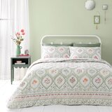 Catherine Lansfield Zeleni/krem prekrivač za bračni krevet 220x230 cm Cameo – Cijene