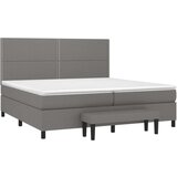  Box spring postelja z vzmetnico temno siva 200x200 cm blago, (20724726) | Shoptok.si