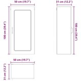 vidaXL Stenska kuhinjska omarica s polico Rjav hrast 50 x 31 x 100 cm | Shoptok.si