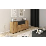 MID.YOU Komoda Berlin, Barva Hrasta, Črna | Shoptok.si