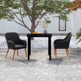  3-dijelni vrtni blagovaonski set s jastucima crni | shoptok.hr