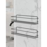 Hermia Kuhinjski organizator, 100% metal, 2 komada, 360 x 80 x 100 mm, debljina: 2.5-5 mm, Crni | Eponuda.com