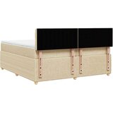  Krevet s oprugama i madracem krem 200 x 200 cm od tkanine | shoptok.hr