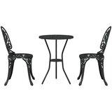 Bistro set za vrt 3 pcs Crna Aluminij | Eponuda.com