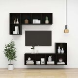  Zidni TV ormarić visoki sjaj crni 37 x 37 x 107 cm od iverice | shoptok.hr