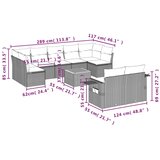  Vrtni set od 10 dijelova s jastucima sivi poliratan - Siva 1 2x corner + 5x middle + table + 2x sofa | shoptok.hr