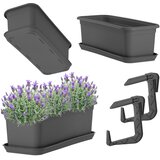 KADAX Balkonski lonec 40 cm, stojalo za cvetlične lončke, ročaji, balkon, (5000352657) | Shoptok.si