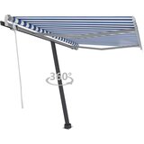 vidaXL samostojeća tenda na ručno uvlačenje 300 x 250 cm plavo-bijela Cijene