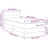  Postelja z vzmetnico z vzmetnico krema 90 x 190 cm blago, (5000128669) Slike