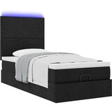 vidaXL Otomanski okvir kreveta s madraca crni 90x190cm od tkanine | shoptok.hr