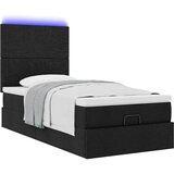 vidaXL Otomanski posteljni okvir z vzmetnico črn 90x190 cm blago | Shoptok.si
