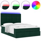  Otomanski krevet s madracima&LED tamnozeleni 140x200cm baršun | Eponuda.com