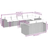  9-dijelni set vrtnih sofa od poliratana s jastucima sivi | shoptok.hr