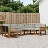  Set vanjskih sofa 7 pcs Prirodna i svjetlosiva | shoptok.hr