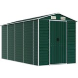 vidaXL Vrtno spremište zeleno 191 x 385 x 198 cm od pocinčanog čelika | shoptok.hr