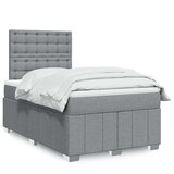 vidaXL Boxspring postelja z vzmetnico svetlo siva 120x190 cm blago | Shoptok.si