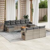  The Living Store Vrtna sedežna garnitura 11-delna z blazinami siv poli ratan - Vrtna Sedežna Garniture, (21468994) | Shoptok.si