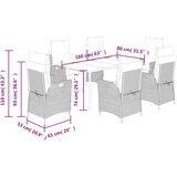  7-dijelni vrtni blagovaonski set sivi od poliratana | shoptok.hr