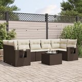  8-dijelni set vrtnih sofa s jastucima smeđi od poliratana | shoptok.hr