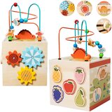  Drvena senzorna kocka i sortirka 5u1 - MONTESSORI | shoptok.hr