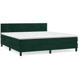 Krevet s oprugama i madracem tamnozeleni 160x200 cm baršunasti | shoptok.hr