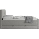 MID.YOU POSTELJA BOXSPRING 120 cm x 200 cm , les, kovina, umetna masa, tekstil srebrne barve | Shoptok.si