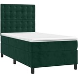  box spring s madracem LED tamnozeleni 80 x 200 cm baršun | shoptok.hr