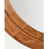 Kave Home Stensko ogledalo z lesenim okvirjem ø 49,5 cm Berale – | Shoptok.si