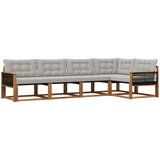  Set vanjskih sofa 5 kom. Prirodna i svjetlosiva | shoptok.hr
