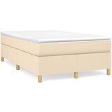 vidaXL Box spring postelja z vzmetnico krem 120x190 cm blago Cene