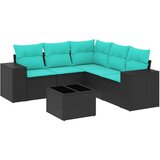  Vrtni set od 6 dijelova s jastucima, crni poliratan | shoptok.hr