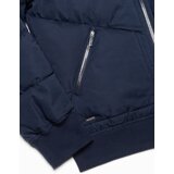 Ombre Men's quilted bomber jacket with metal zippers - navy blue | Eponuda.ba