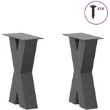 vidaXL Noge za stolić u obliku slova X 2 kom antracit 38x(42-43) cm | shoptok.hr
