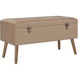 The Living Store Klop s prostorom za shranjevanje 80 cm bež žamet - Klop, (21493884) Cene