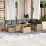  The Living Store Vrtna garnitura 9-delna z blazinami bež poli ratan - Vrtna Sedežna Garniture, (21460324) | Shoptok.si