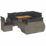 Maison Chic Seti vrtnega pohištva - Vrtna garnitura - Vrtni pohištvo set 9-delna z blazinami siv poli ratan, (21795771) | Shoptok.si