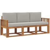  Set vanjskih sofa s jastukom 3 pcs Prirodna i svijetlo siva | Eponuda.ba