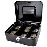 Malatec metalna kutija za novac s ključem 20 x 16 x 9 cm, crna | shoptok.hr