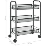  Kuhinjska kolica s 3 razine crna 46 x 26 x 64 cm željezna | shoptok.hr