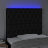  LED uzglavlje crno 90x7x118/128 cm od tkanine | Eponuda.ba