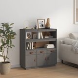 vidaXL Visoka komoda siva 100 x 40 x 108,5 cm od masivne borovine Cijene